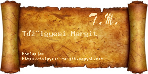 Tölgyesi Margit névjegykártya